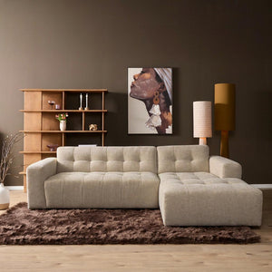 MySofa hoekbank Ruby | beige chenille | lounge rechts | 286 cm