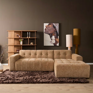 MySofa hoekbank Ruby | camel chenille | lounge rechts | 286 cm