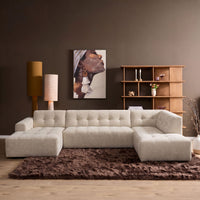 MySofa Ruby U-bank beige | lounge links + ottomane rechts