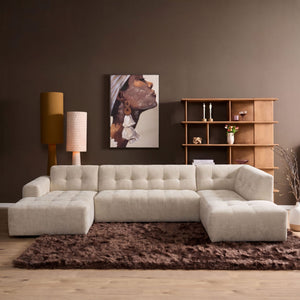 MySofa U-bank Ruby | beige chenille | lounge links | 351 cm