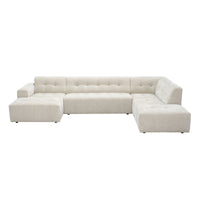 MySofa Ruby U-bank beige | lounge links + ottomane rechts