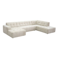 MySofa Ruby U-bank beige | lounge links + ottomane rechts