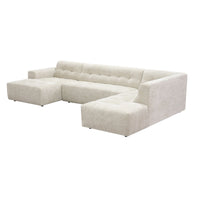 MySofa Ruby U-bank beige | lounge links + ottomane rechts