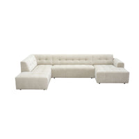 MySofa Ruby U-bank beige | ottomane links + lounge rechts
