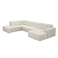 MySofa Ruby U-bank beige | ottomane links + lounge rechts