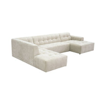 MySofa Ruby U-bank beige | ottomane links + lounge rechts
