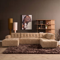 MySofa Ruby U-bank camel | lounge links + ottomane rechts