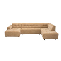 MySofa Ruby U-bank camel | lounge links + ottomane rechts