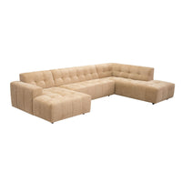 MySofa Ruby U-bank camel | lounge links + ottomane rechts