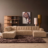MySofa Ruby U-bank camel | ottomane links + lounge rechts