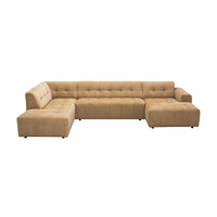 MySofa Ruby U-bank camel | ottomane links + lounge rechts