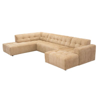MySofa Ruby U-bank camel | ottomane links + lounge rechts