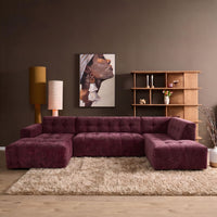 MySofa Ruby U-bank paars | lounge links + ottomane rechts