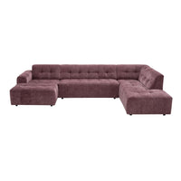 MySofa Ruby U-bank paars | lounge links + ottomane rechts