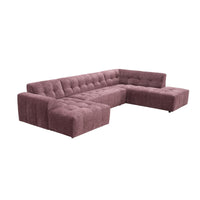 MySofa Ruby U-bank paars | lounge links + ottomane rechts