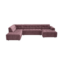 MySofa Ruby U-bank paars | ottomane links + lounge rechts
