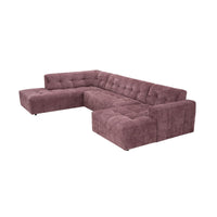 MySofa Ruby U-bank paars | ottomane links + lounge rechts