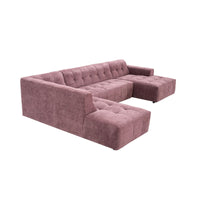 MySofa Ruby U-bank paars | ottomane links + lounge rechts