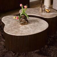 Couchtisch Nomi | 84 cm | Marmor & Mangoholz