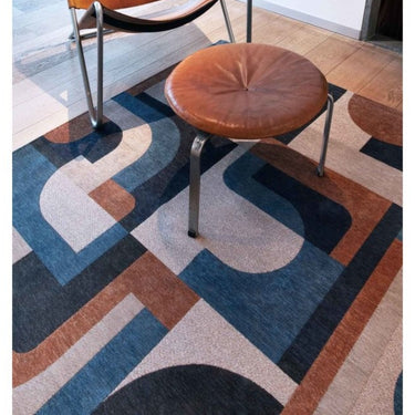 Nuance 9196 vloerkleed - blauw en bruin - Mooier Thuis