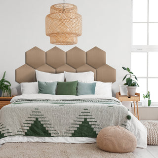 Wandpaneel Gestoffeerd Hexagon - Velvet gestoffeerd paneel - Mooier Thuis