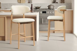 Counterstoel Clara Naturel - Gestoffeerd Essenhout