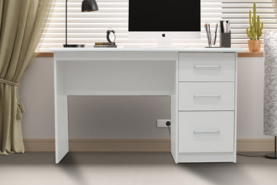 Bureau Mateo Wit - 121 cm 3 Lades