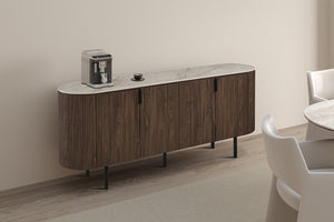 Dressoir Vigo Beige - 200 cm Donker met Steenblad