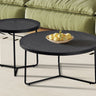 Set Salontafel 'Melia' Rond Grijs Glas