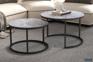 Salontafel Boston Grijs - 2-delig Rond