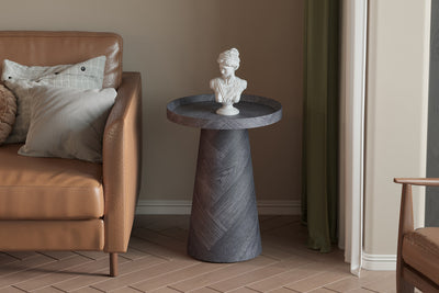 Salontafel Manus - 45 cm Rond Donkergrijs Hoog