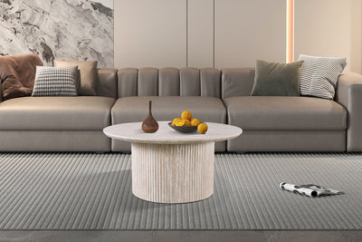 Salontafel Lagos Travertijn - 80 cm Rond