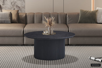 Salontafel Lagos Donkerbruin - 80 cm Rond
