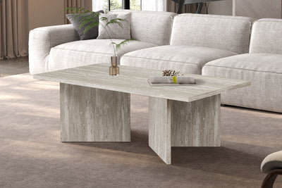 Salontafel Litar Travertijn Grijs - 125 cm Rechthoekig