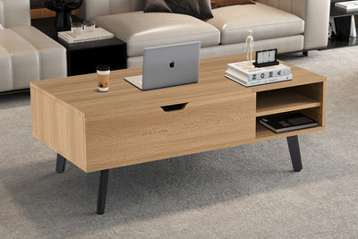Salontafel Justine Naturel - 120 cm Lift-top met Lade