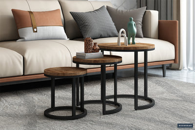 Salontafel Plano Naturel - 45 cm 3-delig Mangohout