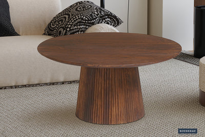 Salontafel Miguel Lichtbruin - 80 cm Rond Mangohout