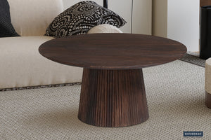 Salontafel Miguel Donkerbruin - 80 cm Rond Mangohout