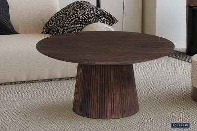 Salontafel Miguel Donkerbruin - 80 cm Rond Mangohout