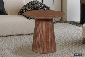 Salontafel Miguel Lichtbruin - 50 cm Rond Mangohout