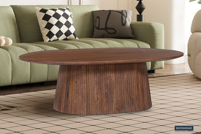 Salontafel Miguel Lichtbruin - 120 cm Ovaal Mangohout