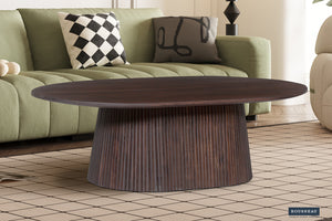 Salontafel Miguel Donkerbruin - 120 cm Ovaal Mangohout