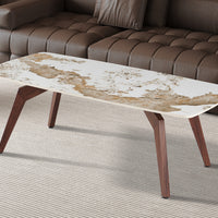 Salontafel 'Alma' 120x60 cm Glanzend Pandora - Voet walnoot