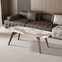 Salontafel 'Alma' 120x60 cm Glanzend Pandora - Voet walnoot