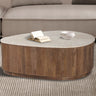 Salontafel 'Nolan' 100 cm Mango hout met Travertin Beige