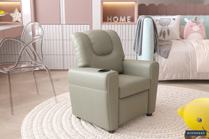 Kinderfauteuil Renée Grijs - Relaxstoel met Voetsteun