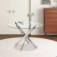 Tafel 'Lasi' 120 cm Rond Glas, Poten Chroom