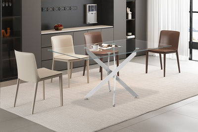 Eettafel Lasi - 160 cm Rechthoekig Glas