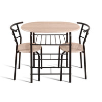 Tafelset 'Adam' Zwart metaal Decor sonoma