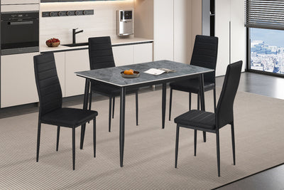 Eettafel Kenzo Grijs - 120 cm Rechthoekig Steen